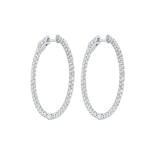 Lightweight hoop earrings-14Kt White Gold Diamond (2Ctw) Earring