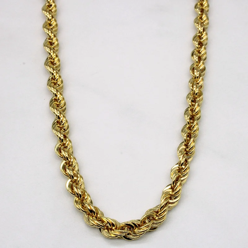 Luxe diamond necklaces-18k Yellow Gold Rope Chain | 19" |