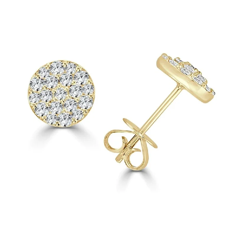 Moon phase earrings-14k Gold & Diamond Stud Earrings