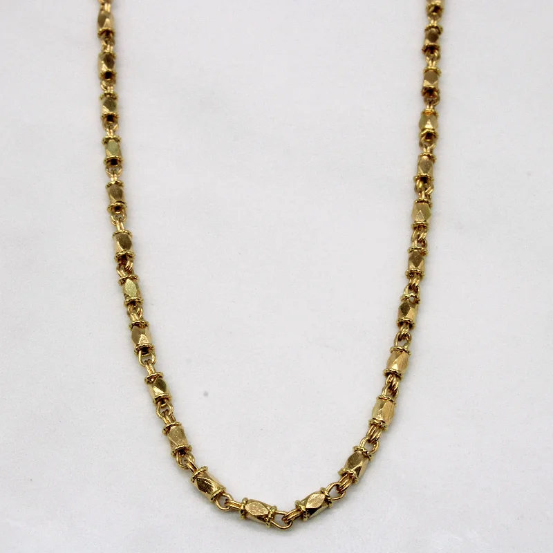 Toggle clasp necklaces-18k Yellow Gold Unique Link Necklace | 26" |