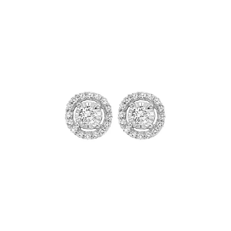 Beaded fringe earrings-14Kt White Gold Diamond (3/4Ctw) Earring