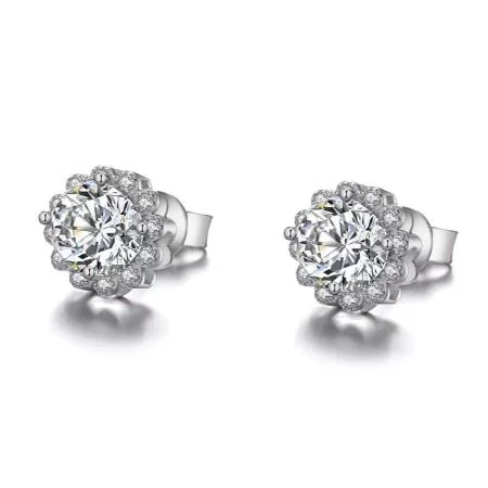 Floral design earrings-Shea Diamond Earrings