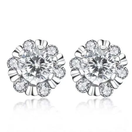 Heart motif earrings-Ella Lab Diamond Earrings