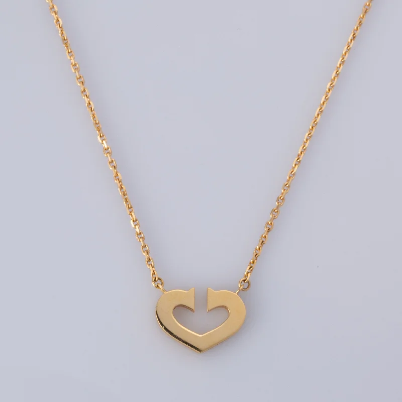 Long pendant necklaces-18K Yellow Gold "Cartier C de Heart" Necklace | 16"