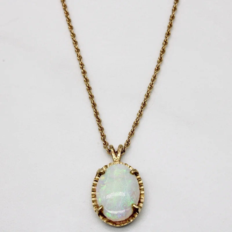 Abstract design necklaces-Opal Pendant & Necklace | 2.00ct | 16" |