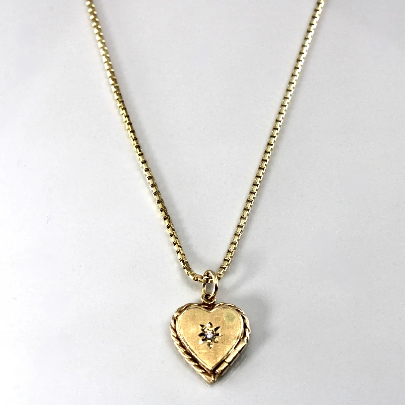 Personalized name necklaces-Diamond Heart Locket Necklace | 0.04ct | 22"|