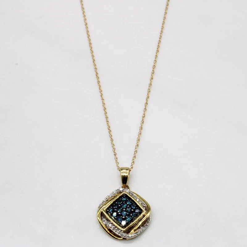 Medallion coin necklaces-Blue & White Diamond Pendant & Necklace | 0.30ctw | 18" |