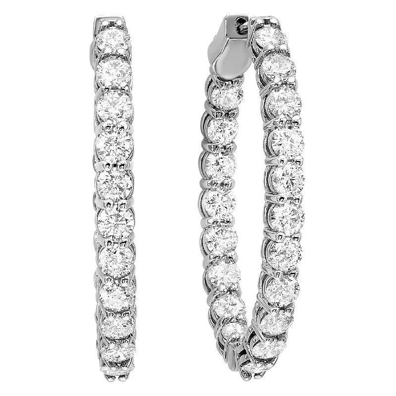 Hollow hoop earrings-14K Round In-Out Earrings