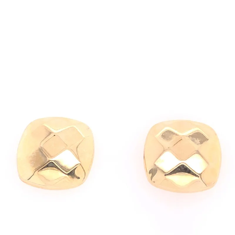 Mixed metal earrings-Estate 14k Square Stud Earrings