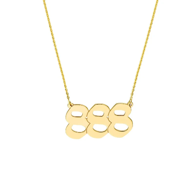 Beaded cluster necklaces-14K Yellow Gold Numerology Angelical No 888 - Balance