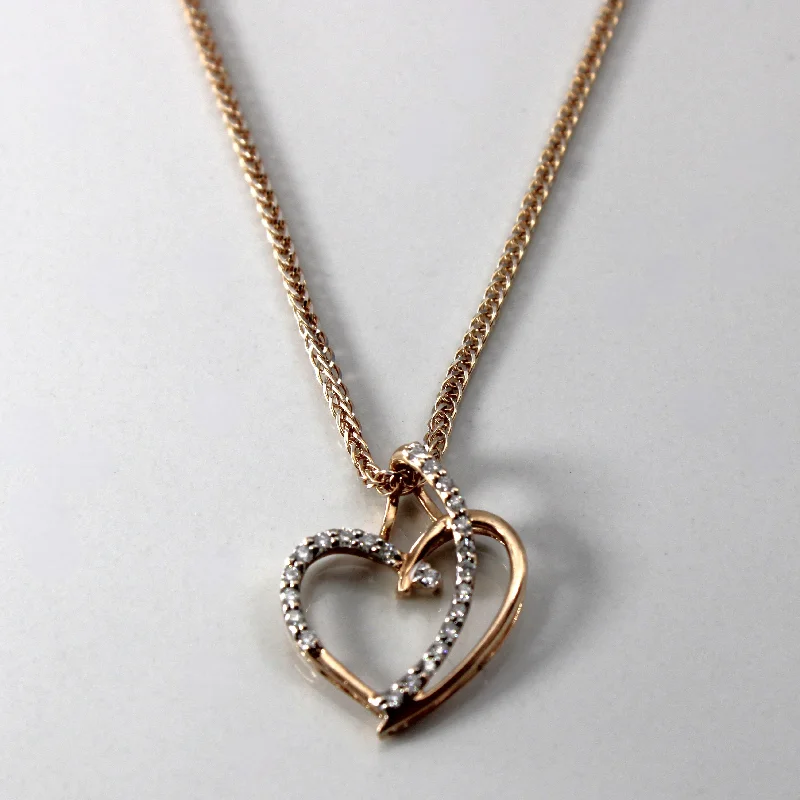 Butterfly charm necklaces-Diamond Heart Pendant Necklace | 0.18ctw | 20"|