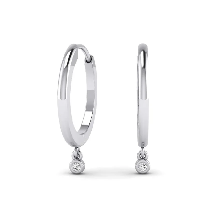 Long threader earrings-Hadley Huggie Moissanite Drop Earrings