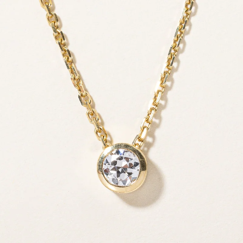 Vintage pearl necklaces-Bezel Set Diamond Pendant & Necklace | 0.65ct | 16" |