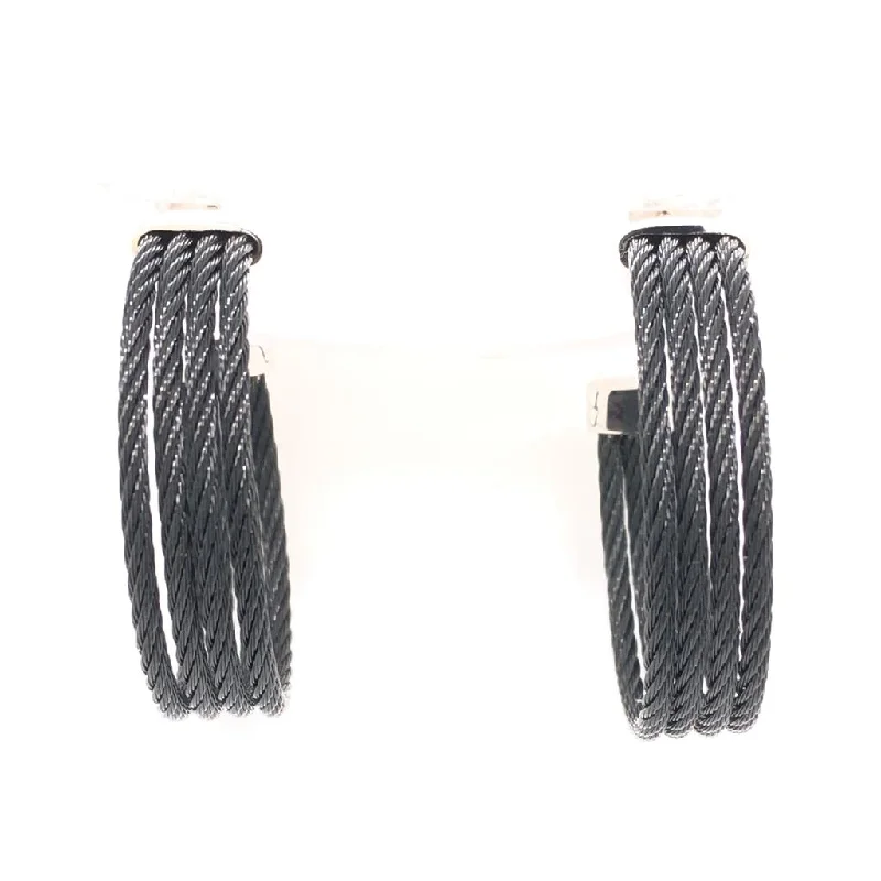 Celestial charm earrings-Alor 4 Row Cable Hoop Earrings