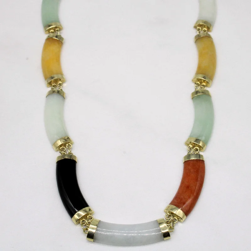 Oval pendant necklaces-Check Jadeite & Onyx Necklace | 60.00ctw | 17" |