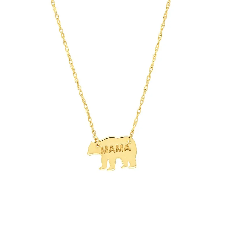 Chunky chain necklaces-14K Yellow Gold So You Mini Mama Bear Adjustable Necklace