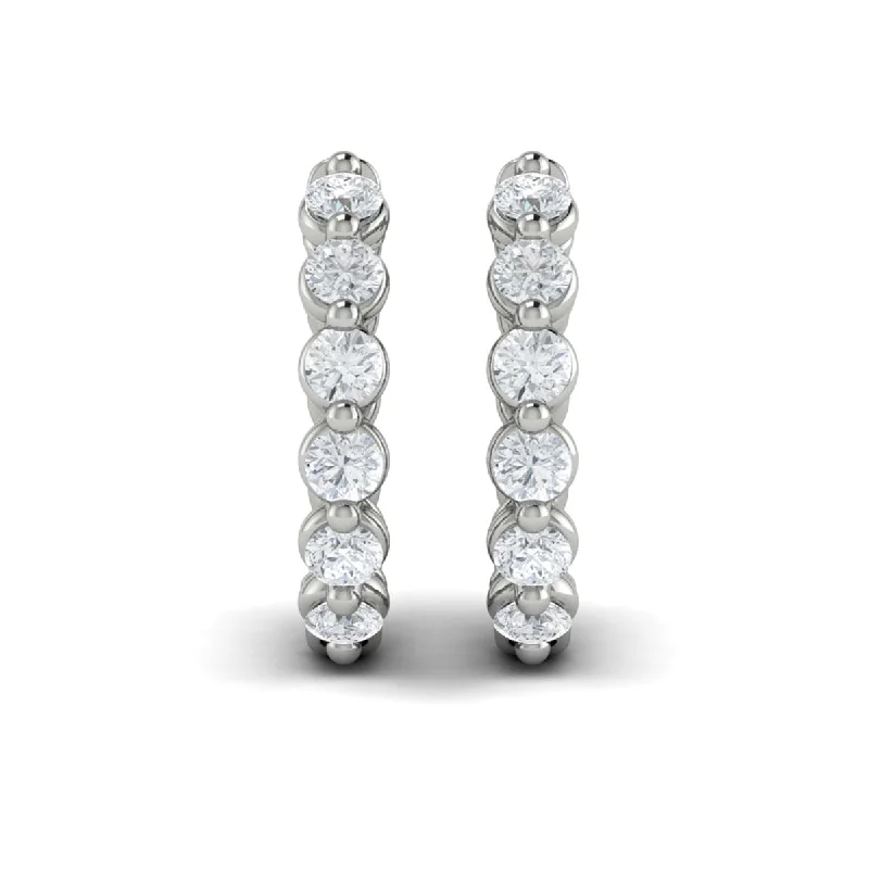 Oval drop earrings-Diamond  Twist Hoop Earrings