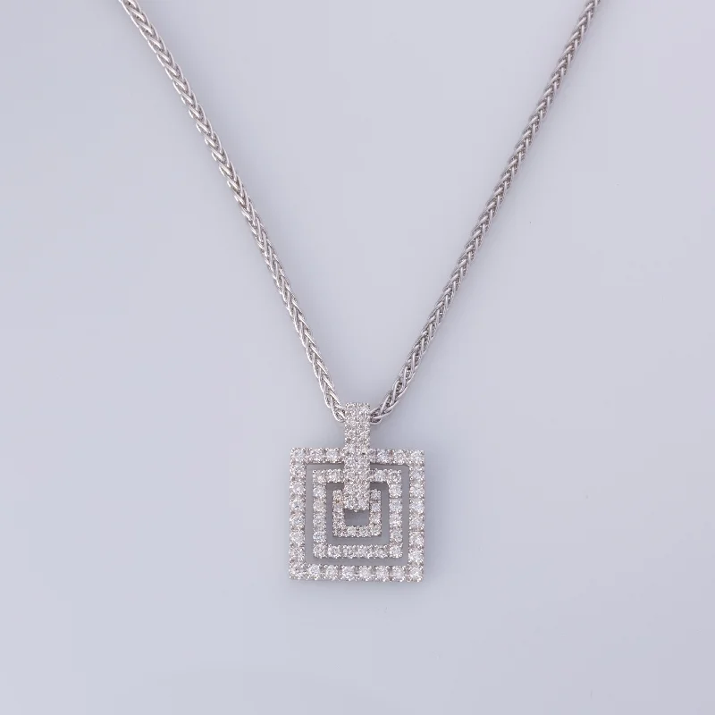 Multi-strand necklaces-18K White Gold Diamond Necklace | 1.05ctw | 18"|