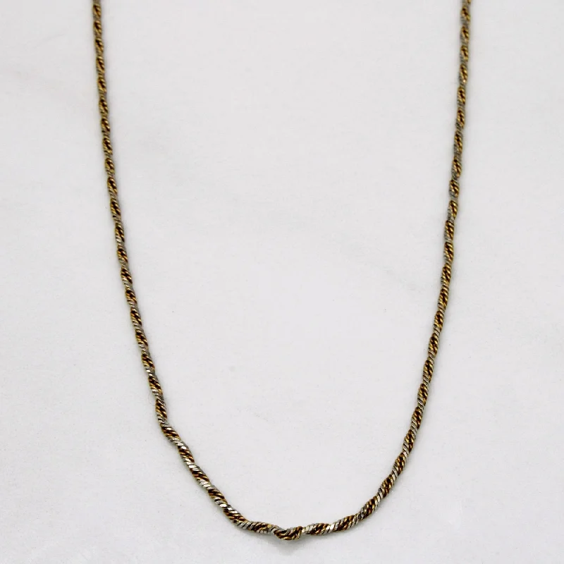 Sculptural art necklaces-10k Two Tone Gold Necklace | 20" |