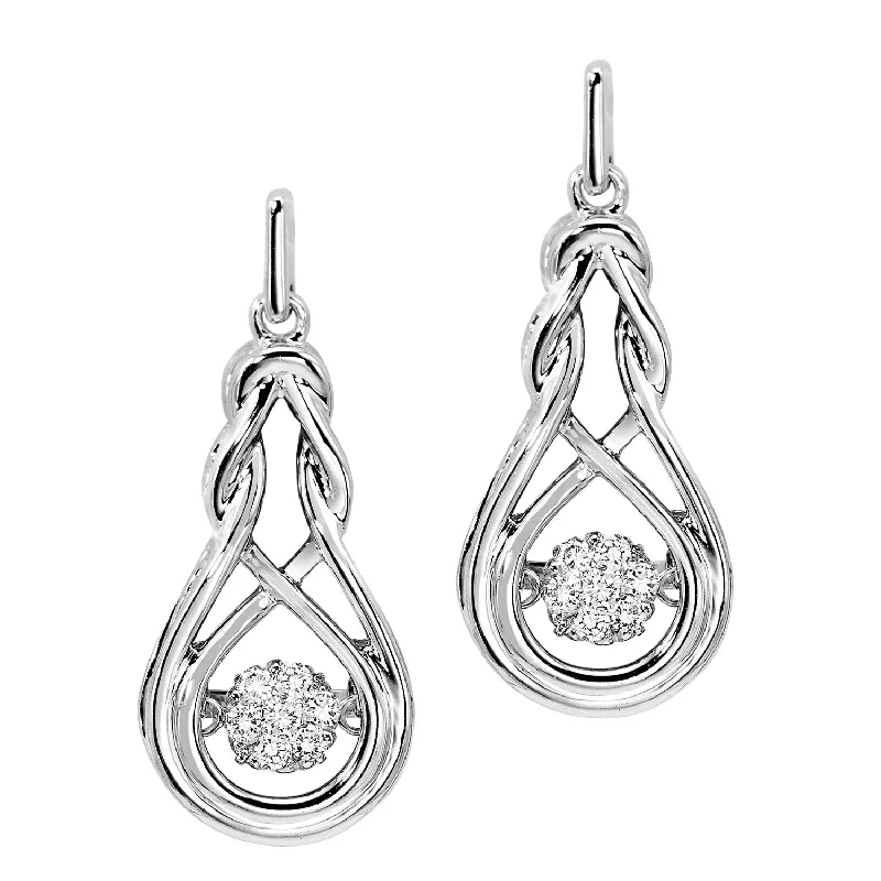 Swarovski crystal earrings-Silver Diamond ROL Earrings