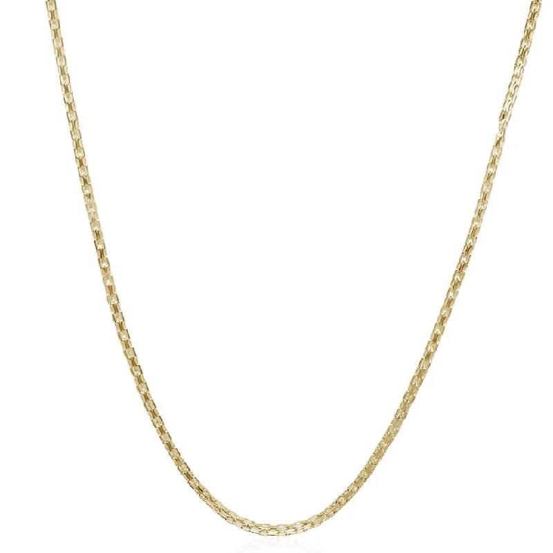 Bamboo style necklaces-Box Chain 14K Gold