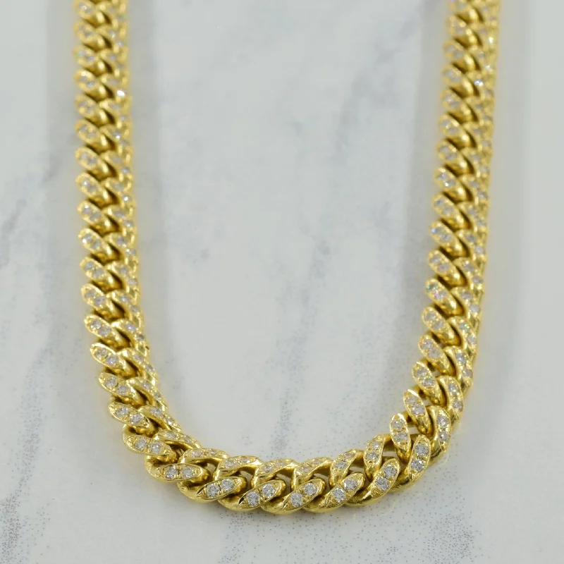 Sculpted chain necklaces-Diamond Cuban Link Necklace | 0.90ctw | 18" |