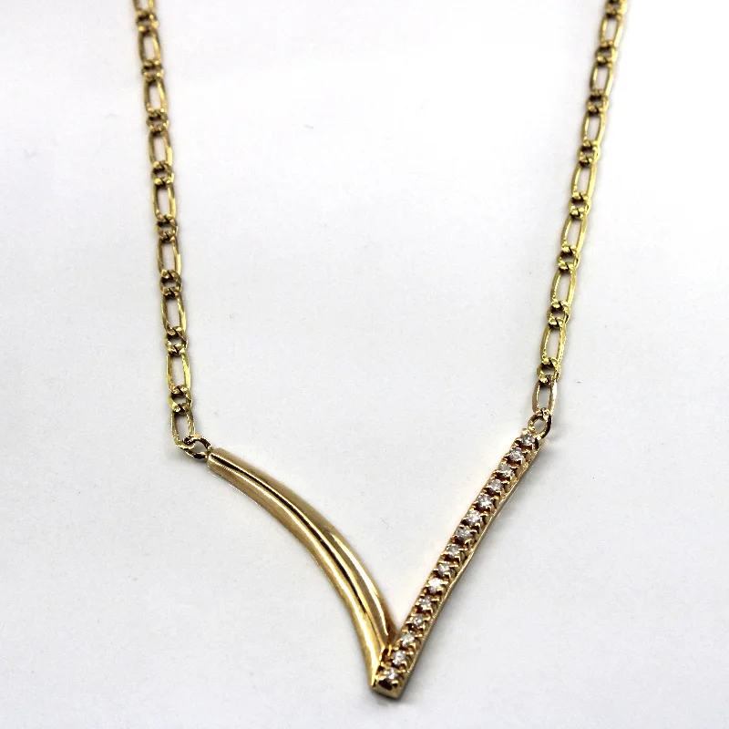 Herringbone chain necklaces-Chevron Diamond Necklace | 0.30ctw | 19"|