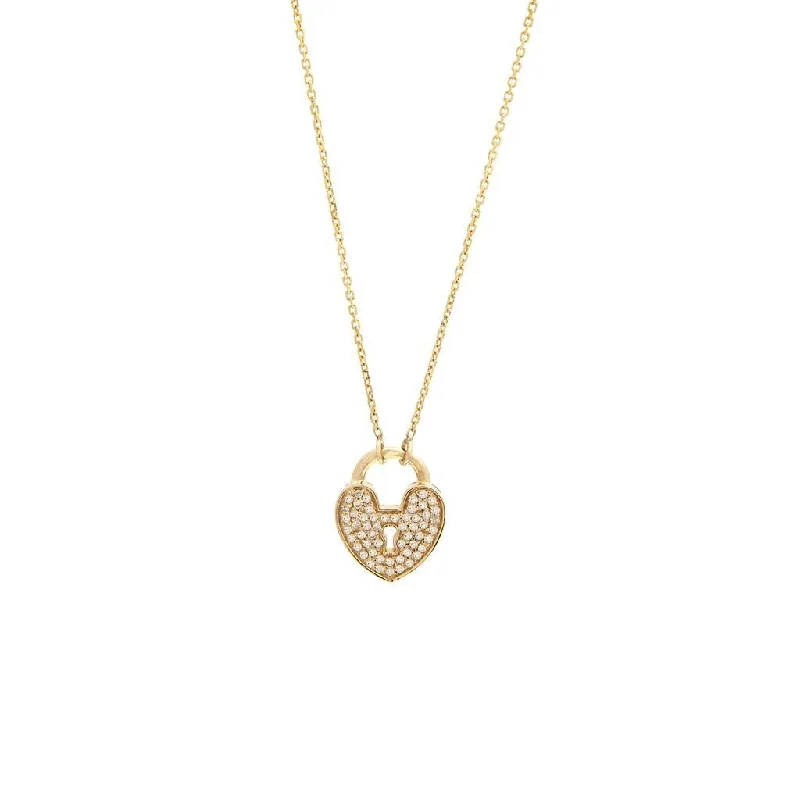 Y-drop necklaces-14K Yellow Gold Fashion Single Pave Diamond Necklace