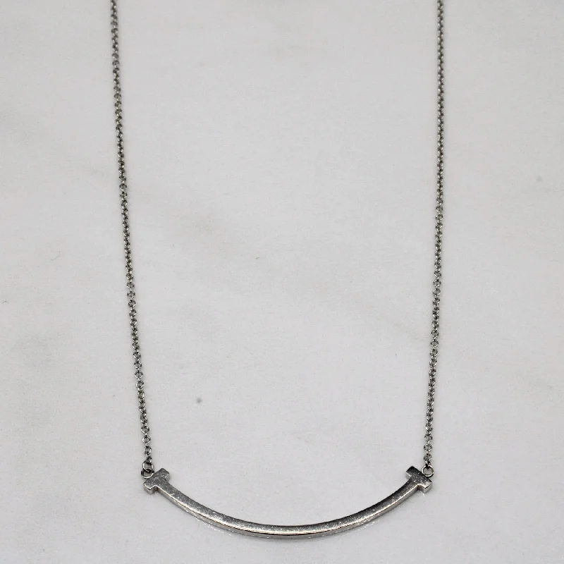 Sleek silver necklaces-'Tiffany & Co' Smile Pendant Necklace | 18" |