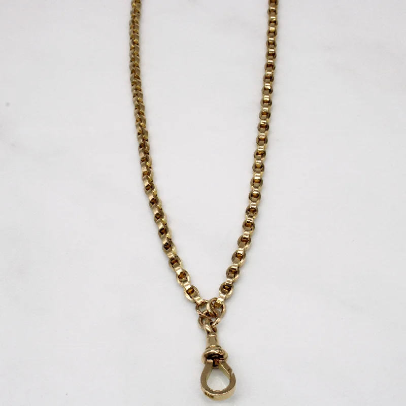 Oval stone necklaces-10k Yellow Gold Circle Link Watch Chain | 20" |