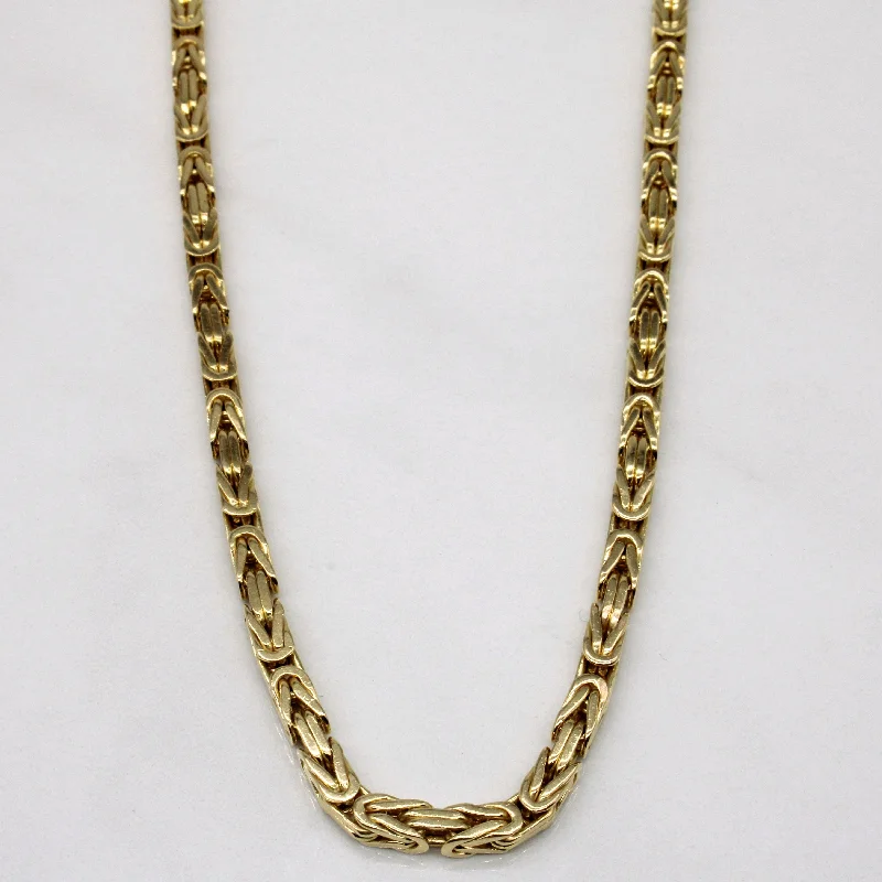 Tribal woven necklaces-14k Yellow Gold Byzantine Chain Necklace | 18" |