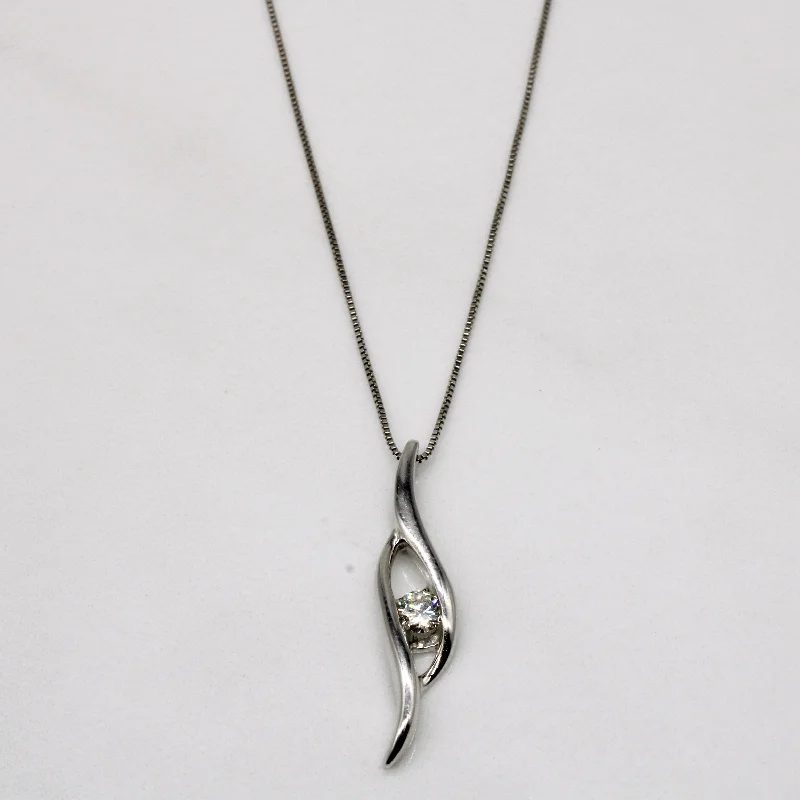 Starry charm necklaces-Diamond Bypass Pendant & 14k Necklace | 0.18ct | 18" |