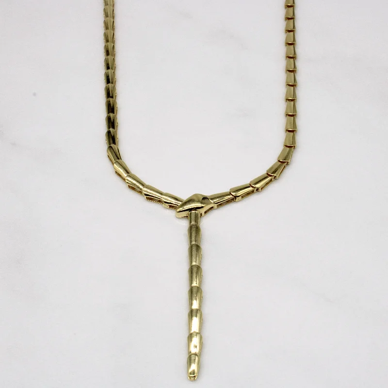 Sleek silver necklaces-18k Yellow Gold Serpent Necklace | 17" |