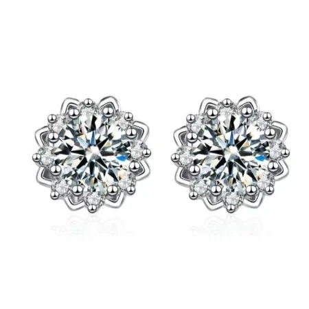 Coin-shaped earrings-Nyla Moissanite Earrings