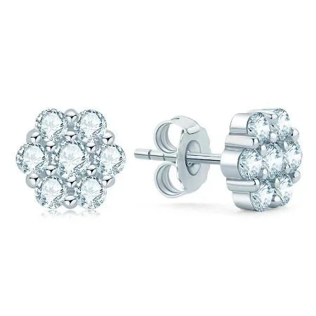 Textured disc earrings-Teagan Moissanite Earrings