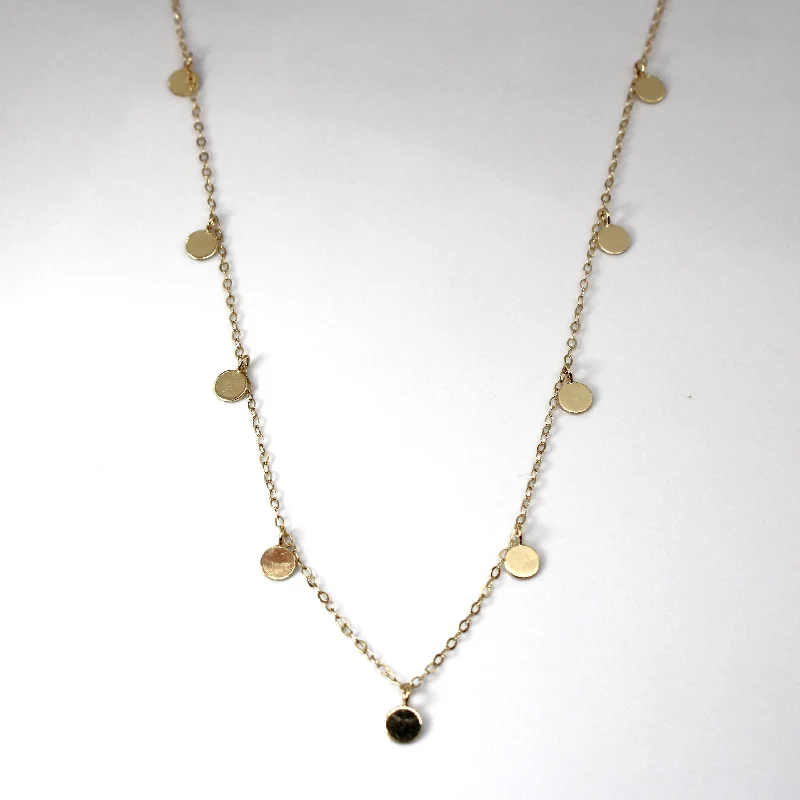 Labradorite necklaces-Yellow Gold Rolo Link Charm Necklace | 16"|