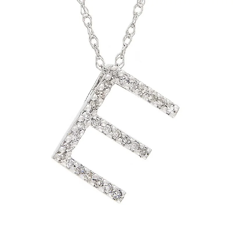 Knot design necklaces-14K Gold Initial "E" Necklace With Diamonds (Big)