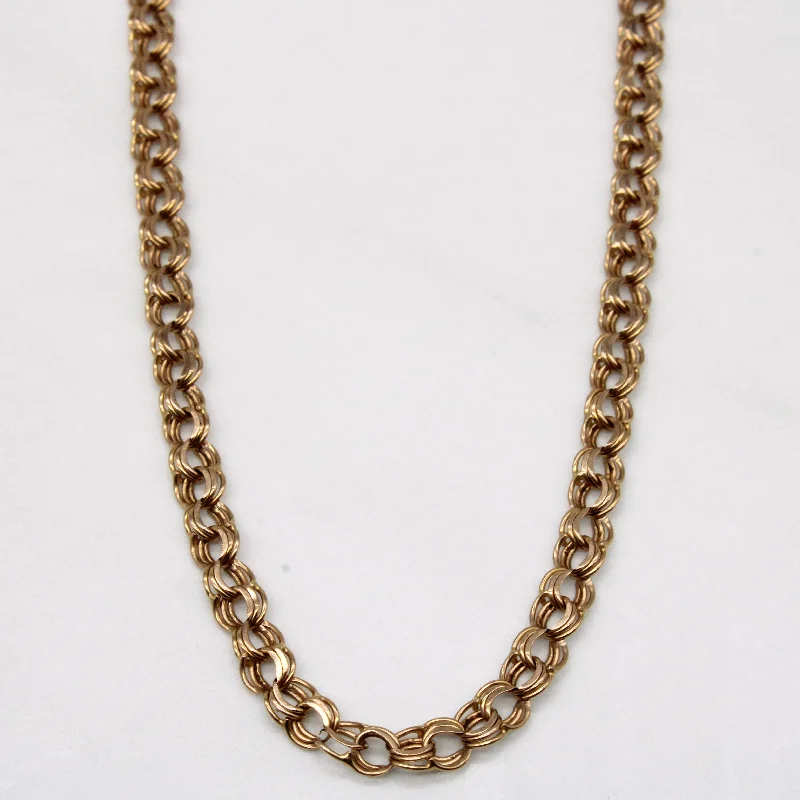 Chevron pattern necklaces-14k Rose Gold Unique Link Necklace | 21" |