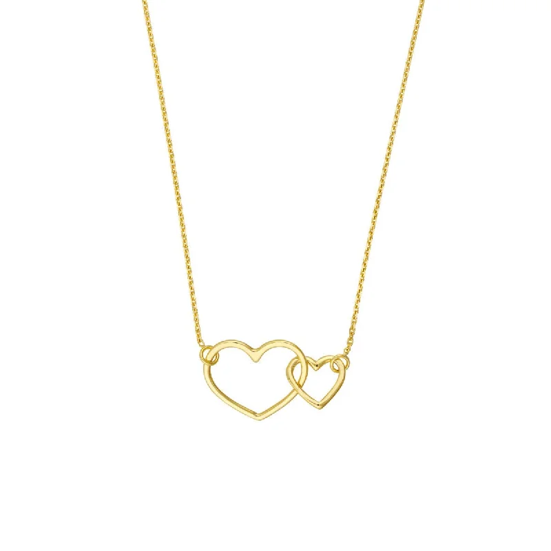 Gothic cross necklaces-14K Yellow Gold Interlocked Open Hearts Necklace