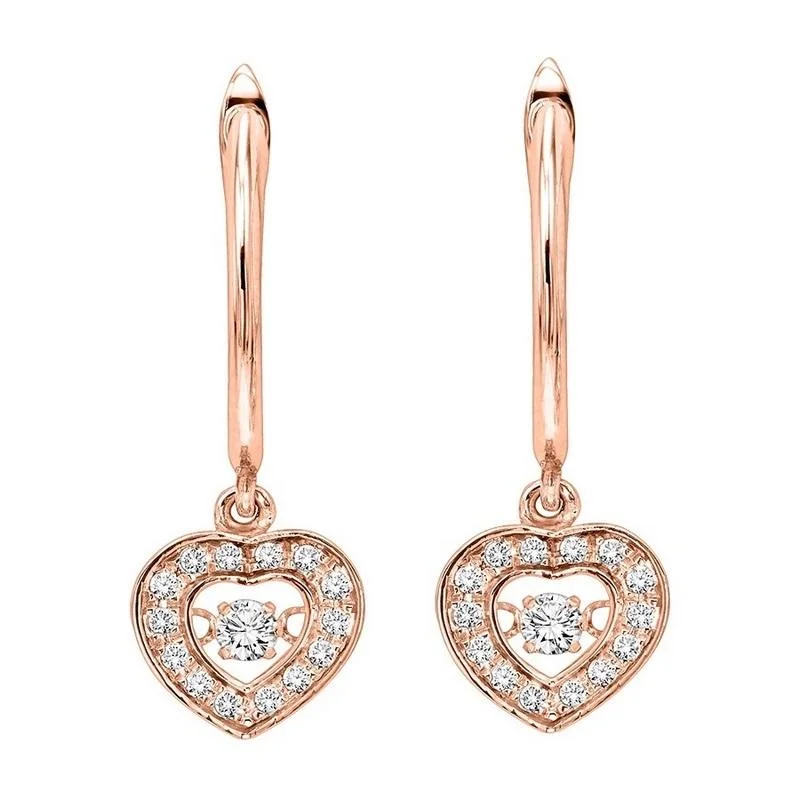 Bold statement earrings-14K Rose Gold Diamond Rhythm Of Love Earrings 1/4 ctw