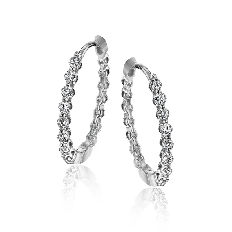 Celestial charm earrings-Simon G. Diamond Hoop Earrings