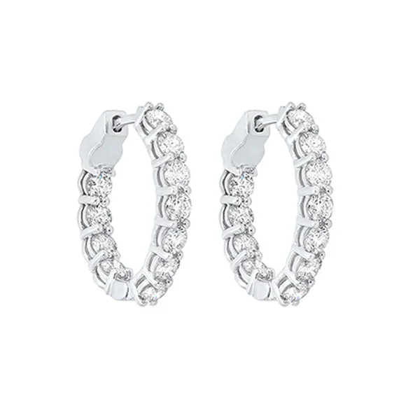 Chevron pattern earrings-14Kt White Gold Diamond (4Ctw) Earring