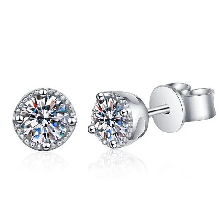 Retro clip-on earrings-Mila Lab Diamond Earrings