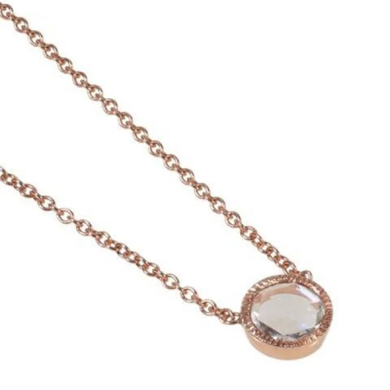 Engraved initial necklaces-Rose Gold Diamond Necklace