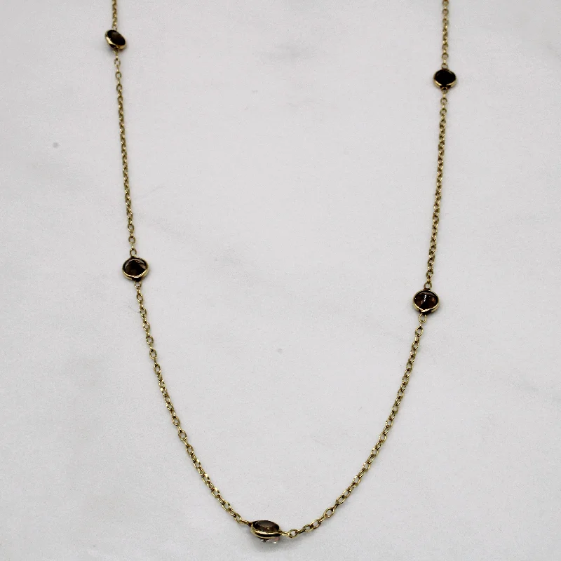 Opal stone necklaces-Smokey Quartz Link Necklace | 3.25ctw | 40" |