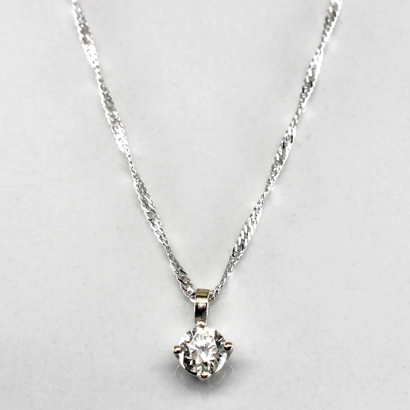 Abstract design necklaces-Solitaire Diamond Pendant Necklace | 0.29ct | 17"|