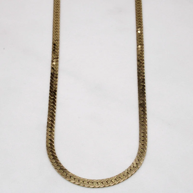 Ocean wave necklaces-10k Yellow Gold Flat Link Chain | 16.5" |