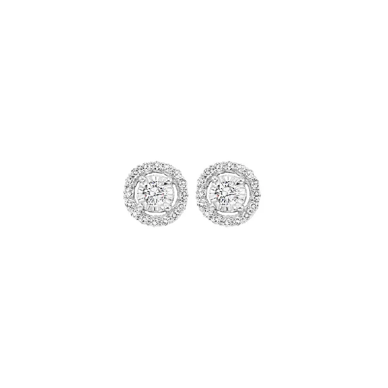 Retro style earrings-14Kt White Gold Diamond (1/2Ctw) Earring