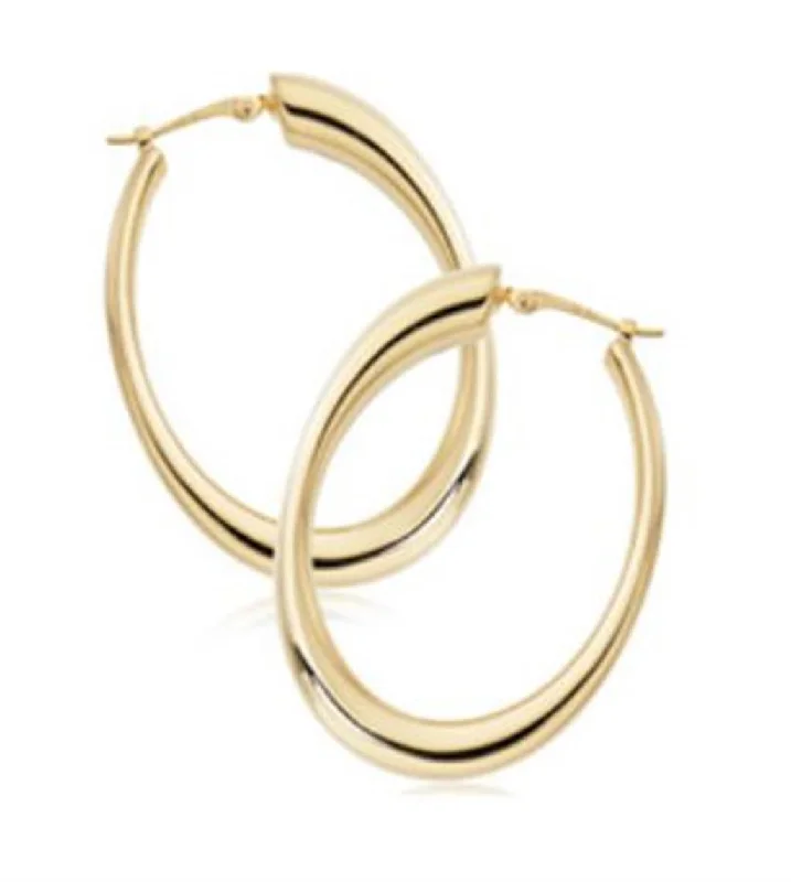 Hexagon stud earrings-Carla Oval Hoops