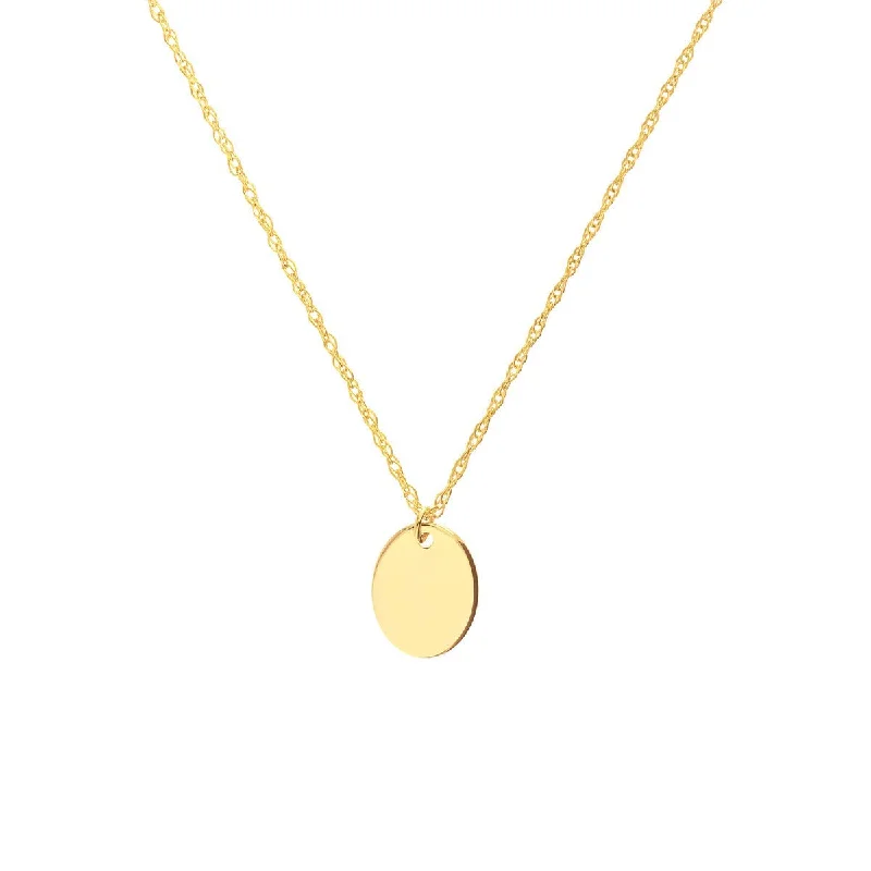 Artisan crafted necklaces-14K Yellow Gold So You Mini Engravable Oval Adjustable Necklace